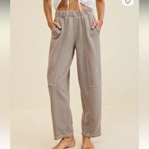 Aerie Seams Right Barrel Sweatpants Heathered Taupe Large